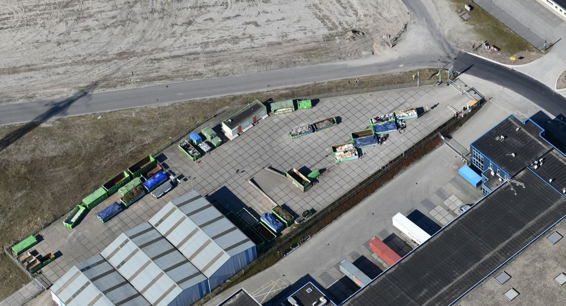 Luchtfoto van milieustraat Harderwijk