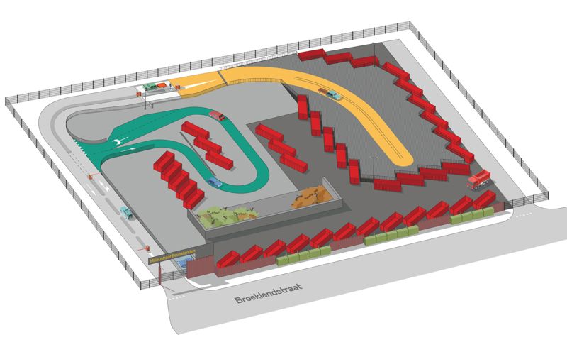 Plattegrond van milieustraat Broeklanden