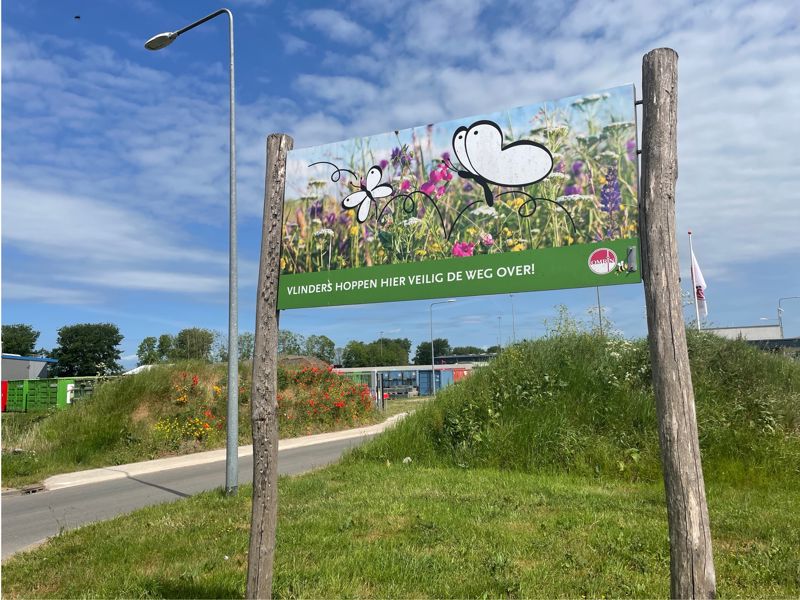 Bord Bij Vlinderhub Op Ecopark De Wierde