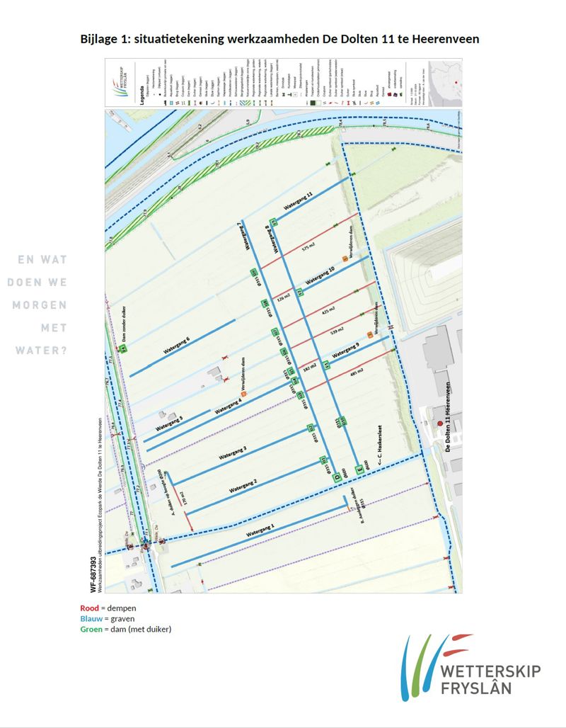 Situatietekening Werkzaamheden De Dolten 11 Heerenveen
