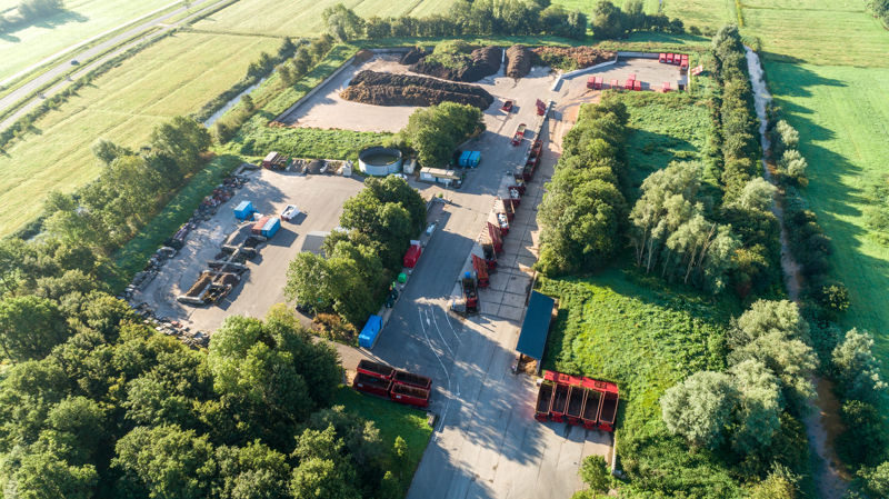 Luchtfoto Milieustraat Buitenpost Ingang