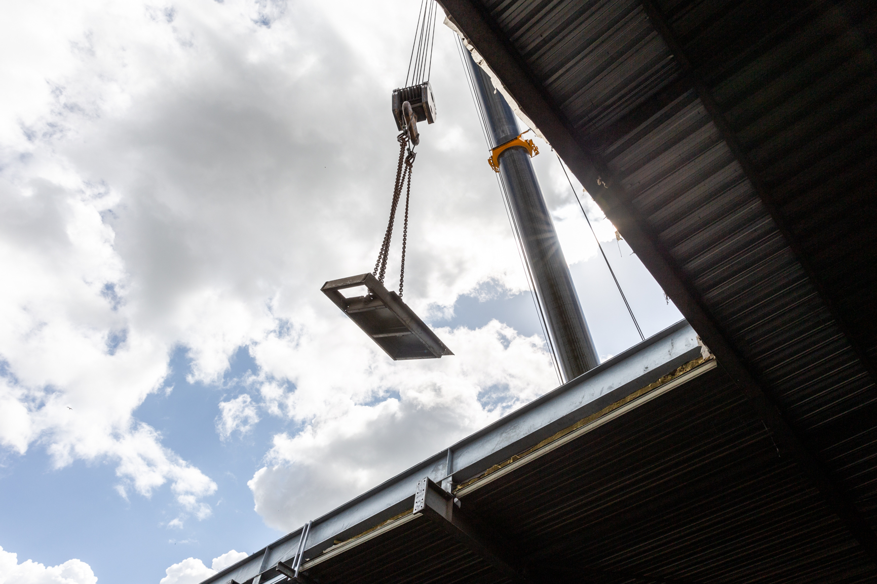 Nieuwe Zeeftrommel Dak Hijskraam